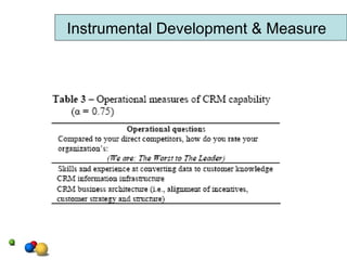 Instrumental Development & Measure 