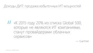 Доходы ДИТ: продажа избыточных ИТ мощностей

“

 