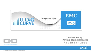 Conducted by
Vanson Bourne Research
N o v e m b e r

© Copyright 2013 EMC Corporation. All rights reserved.

2 0 1 3

1

 