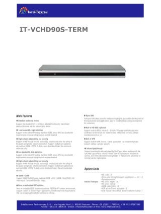 IT-VCHD90S-TERM - Videoconference & Telemedicine – Video System