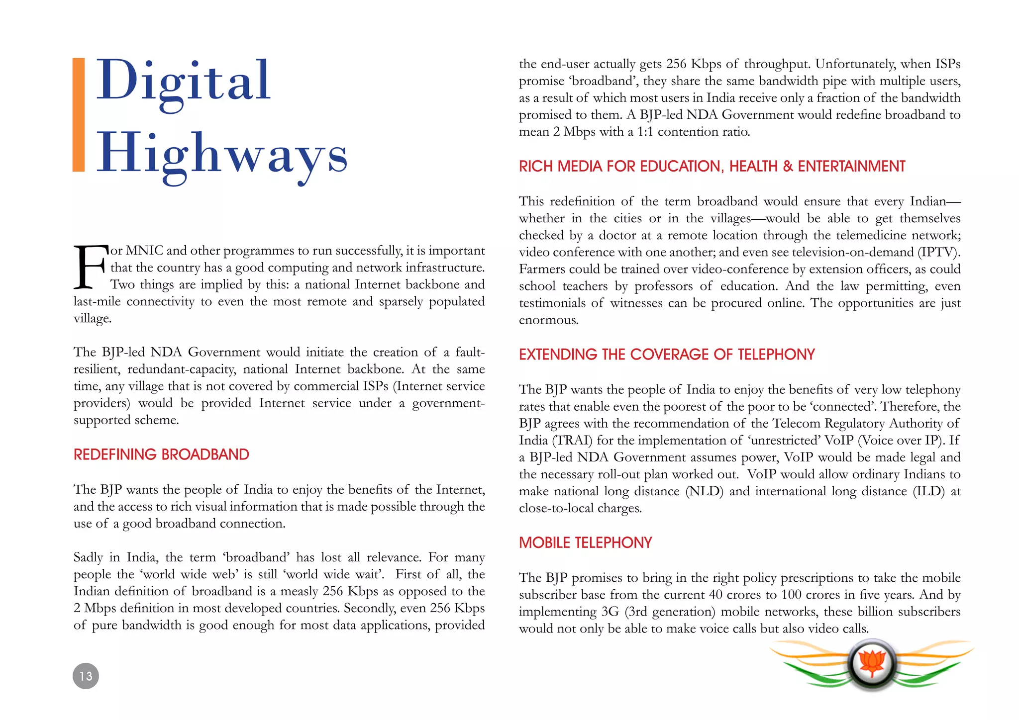 L.K. Advani - BJP's IT Vision - Transforming Bharat