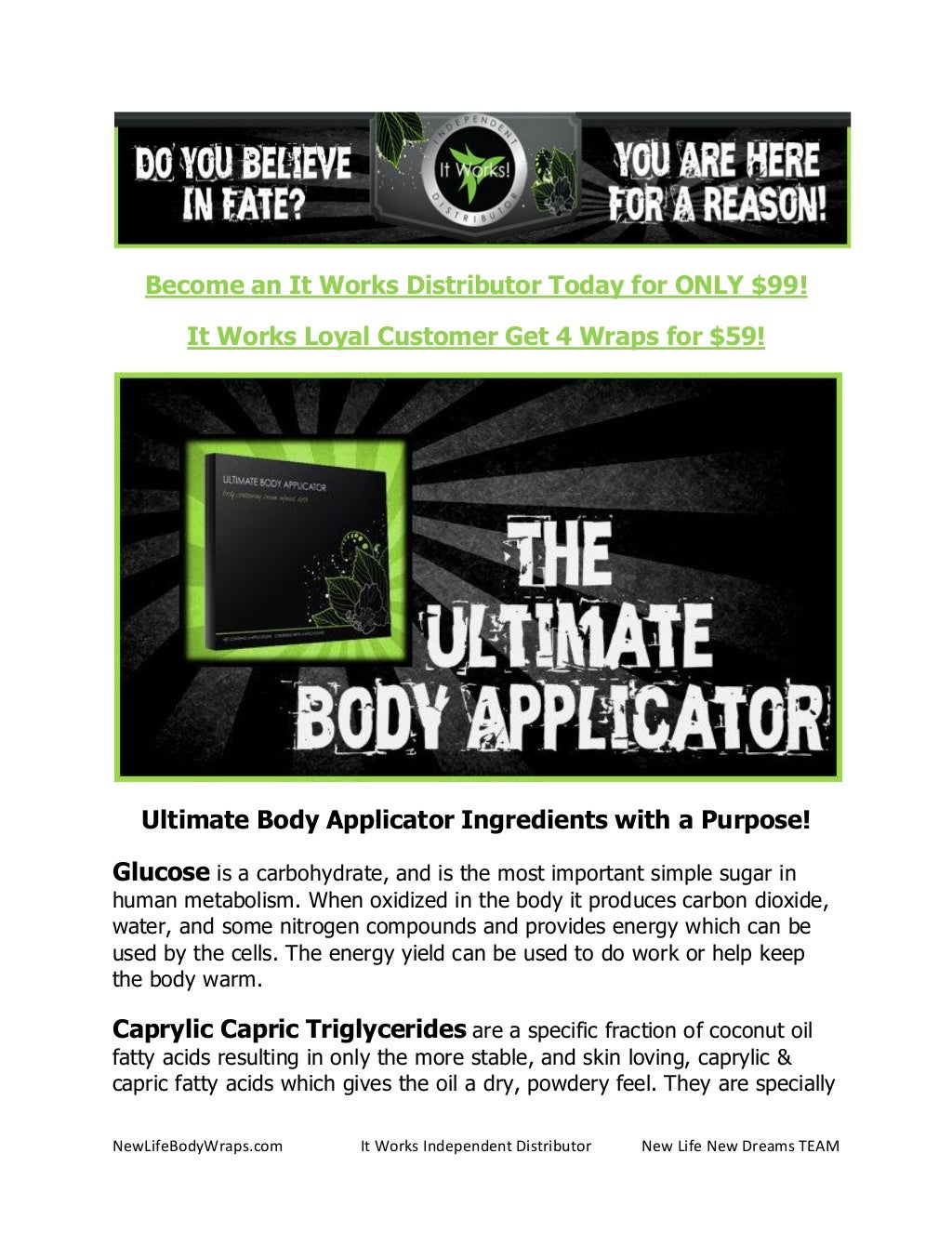 It Works Body Wraps Ingredients A List and Description of the It
