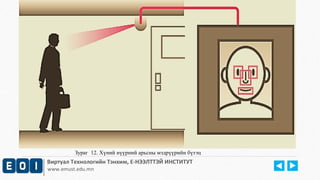 Зураг 12. Хүний нүүрний арьсны мэдрүүрийн бүтэц 
Виртуал Технологийн Тэнхим, Е-НЭЭЛТТЭЙ ИНСТИТУТ 
www.emust.edu.mn 
 