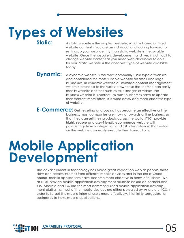 web design and development company dubai it101 llc static website proposal