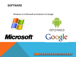 SOFTWARE

   Windows is to Microsoft as Android is to Google
 