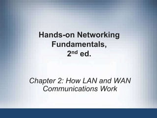 Hands-on Networking
Fundamentals,
2nd ed.
Chapter 2: How LAN and WAN
Communications Work
 