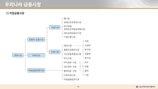 10
우리나라 금융시장
1) 직접금융시장
 