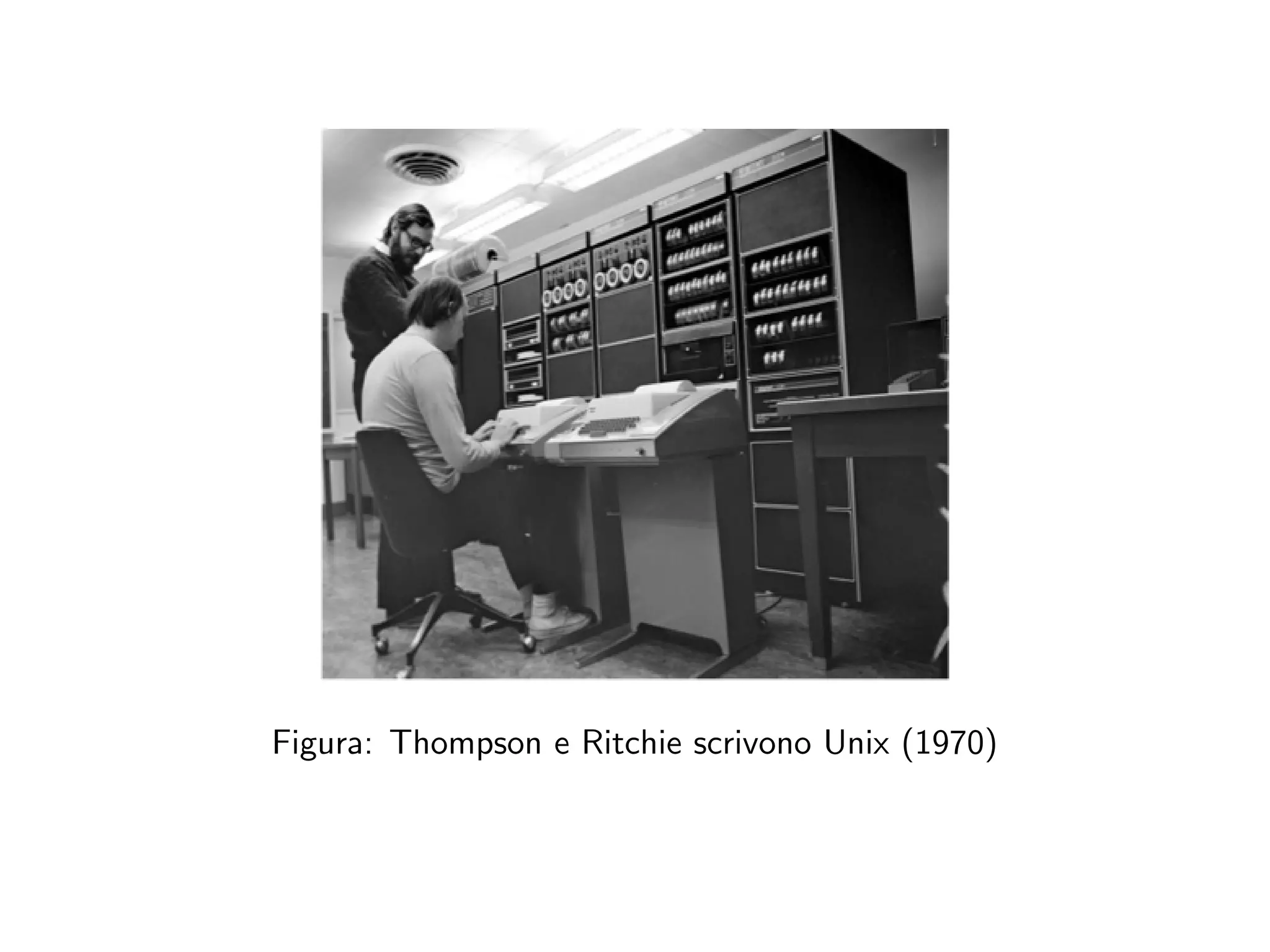 Figura: Thompson e Ritchie scrivono Unix (1970)
 