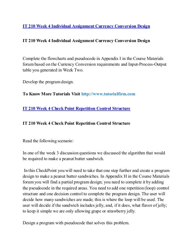 Pseudocode For The Currency Conversion Program Design