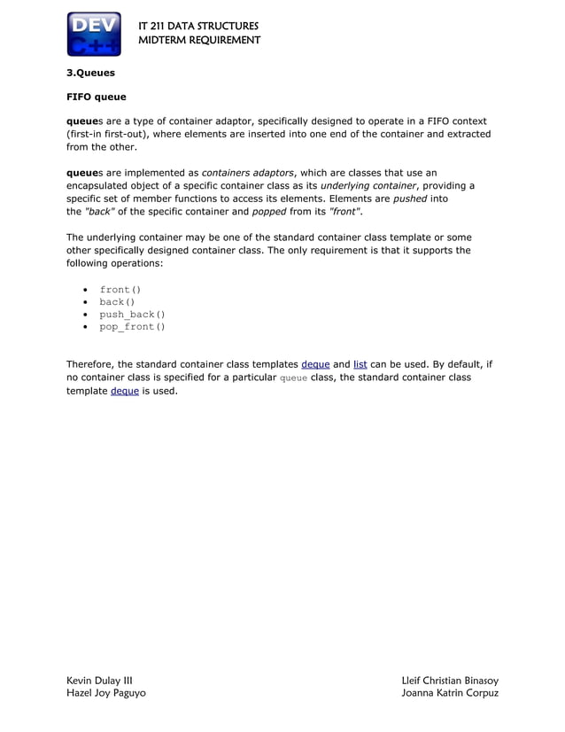 Data structures / C++ Program examples | PDF