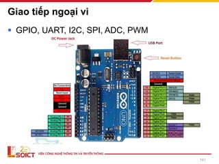 Giao tiếp ngoại vi
▪ GPIO, UART, I2C, SPI, ADC, PWM
141
 