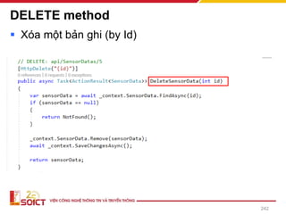 DELETE method
▪ Xóa một bản ghi (by Id)
242
 