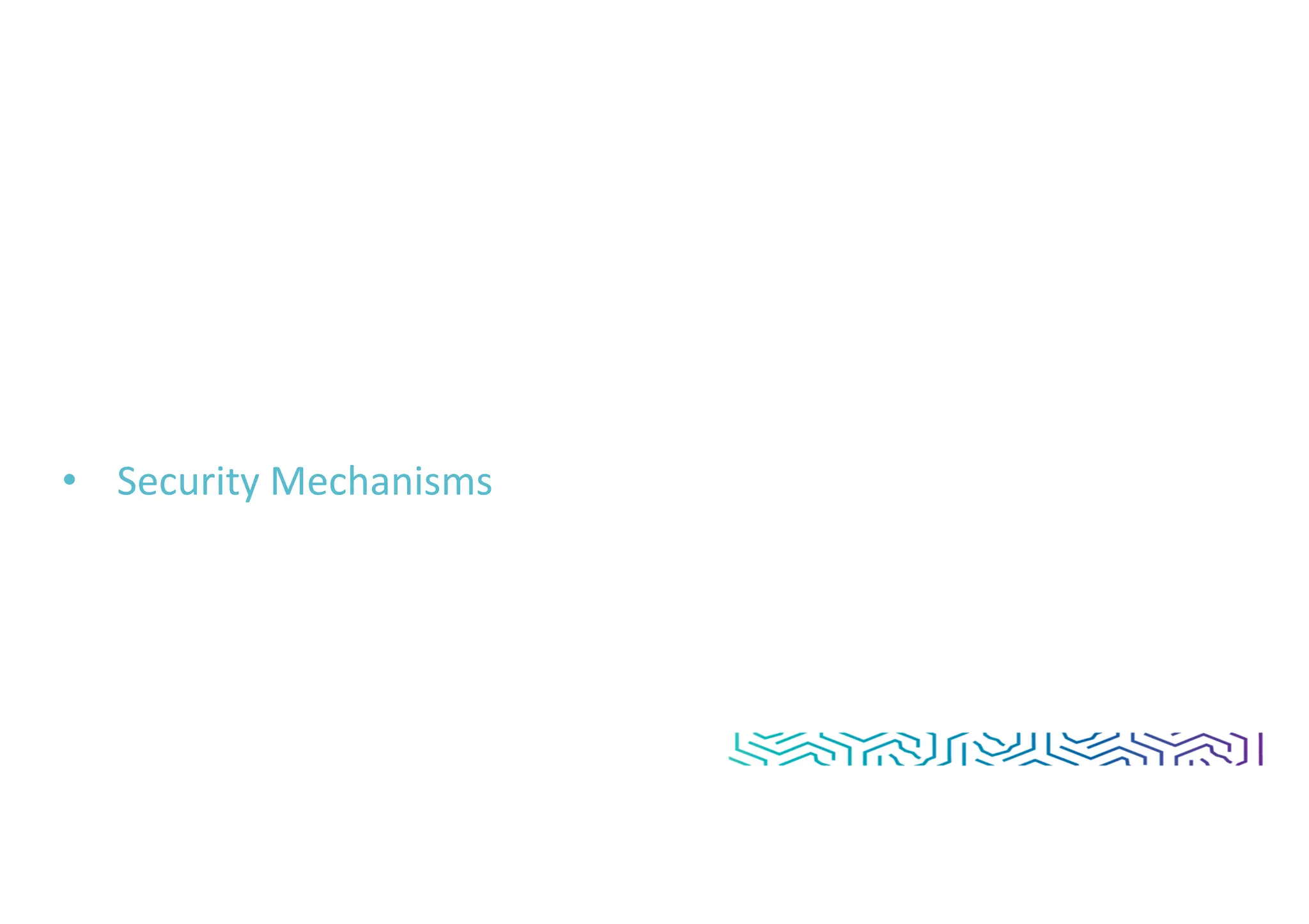 • Security Mechanisms
 