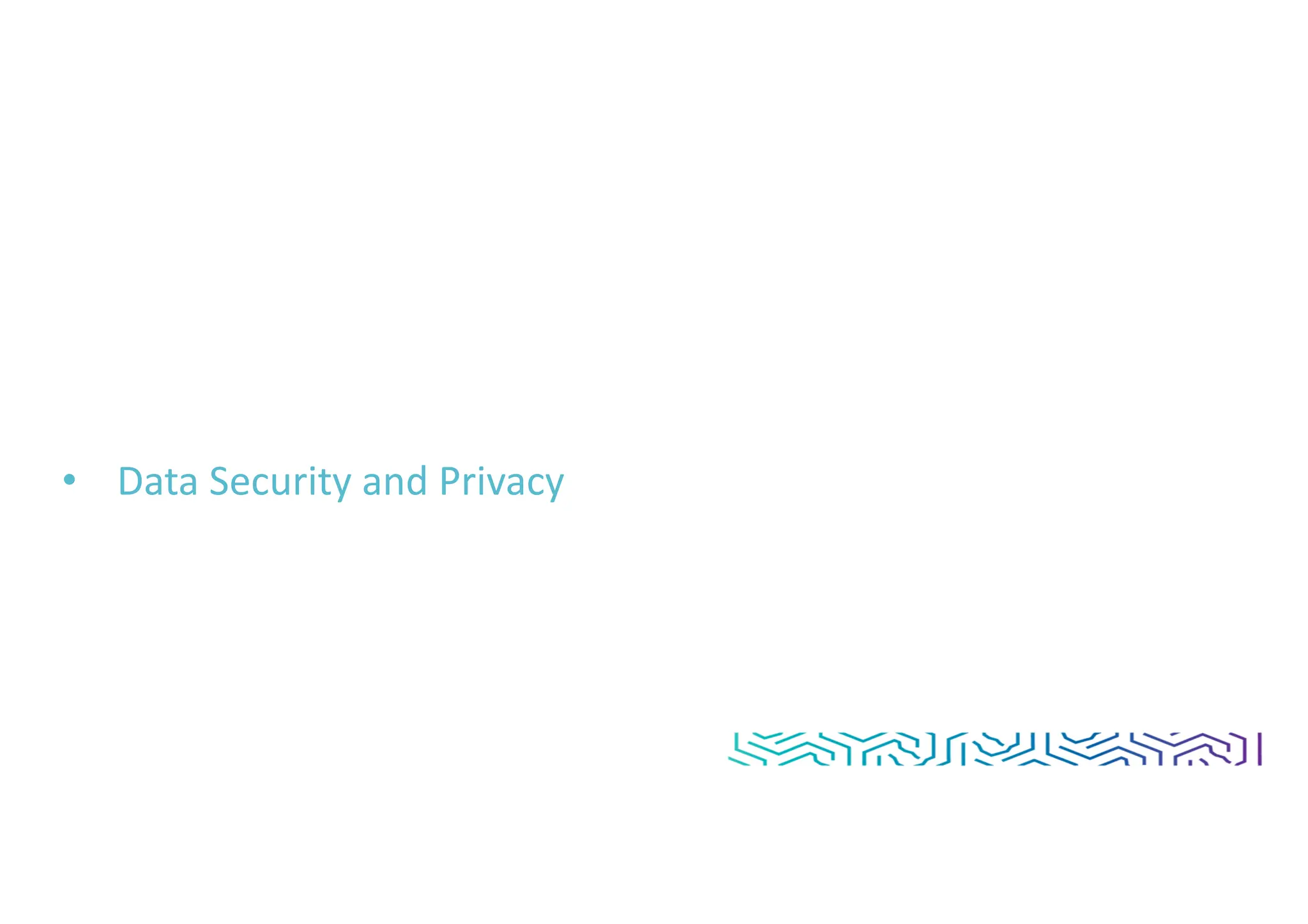 • Data Security and Privacy
 