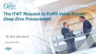 Copyright © The Open Group 2016 / Rob Akershoek IT4IT Reference Architecture
The IT4IT Request to Fulfill Value Stream
Deep Dive Presentation
By Rob Akershoek
January 26, 2016
 