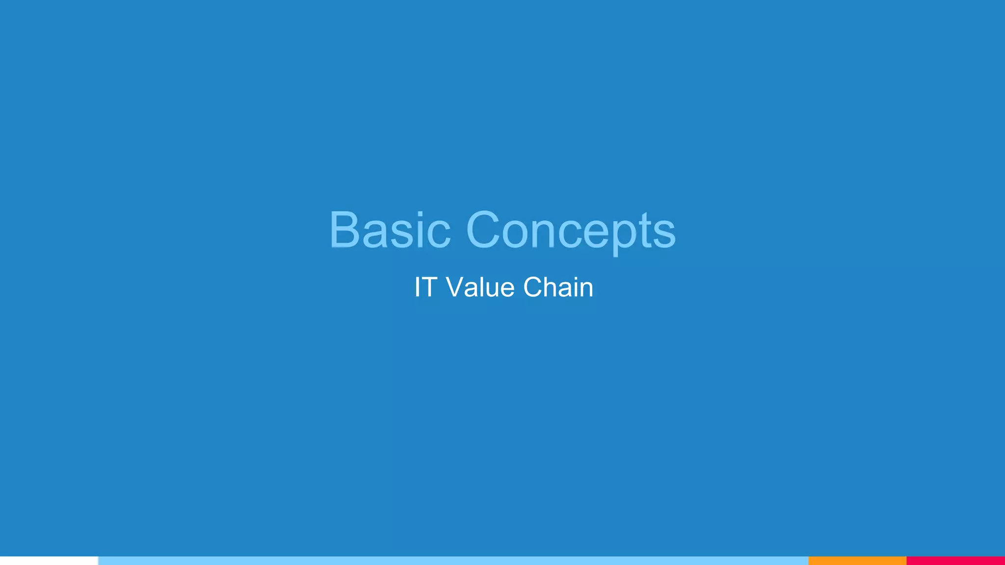 Basic Concepts
IT Value Chain
 