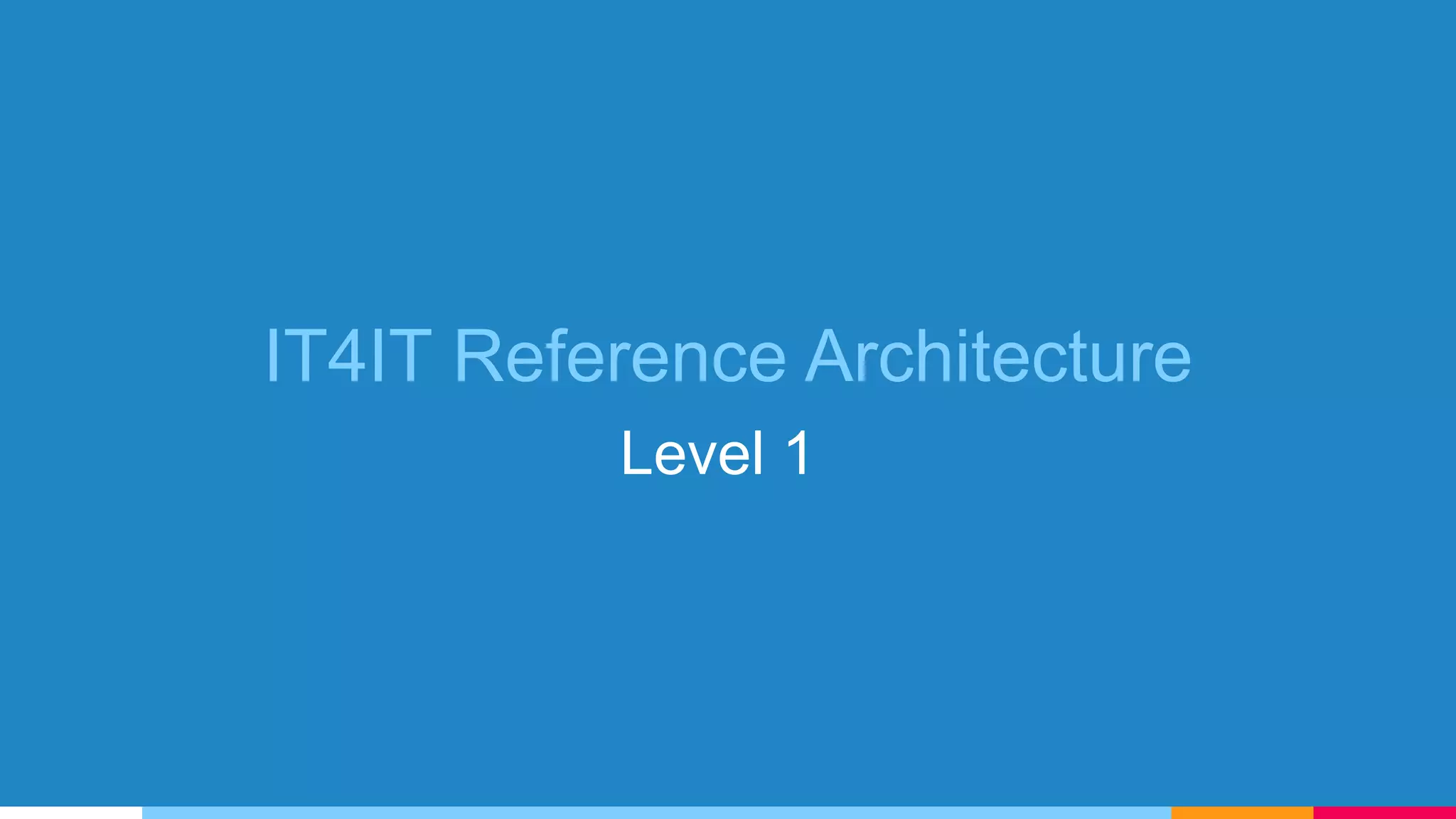 IT4IT Reference Architecture
Level 1
 