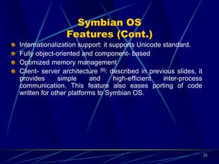 Google Android Platform
Android architecture: http://code.google.com/android/what-is-android.html
21
 