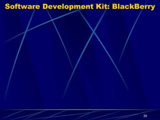 Micropayment
The Micropayment is for small purchase such as from vending
machines.
A customer makes a call to the number of a service provider where
the per call charge is equal to the cost of the vending item.
The micropayment scheme is implemented thorough the cooperation
of the mobile phone operator and a third party service provider.
39
 