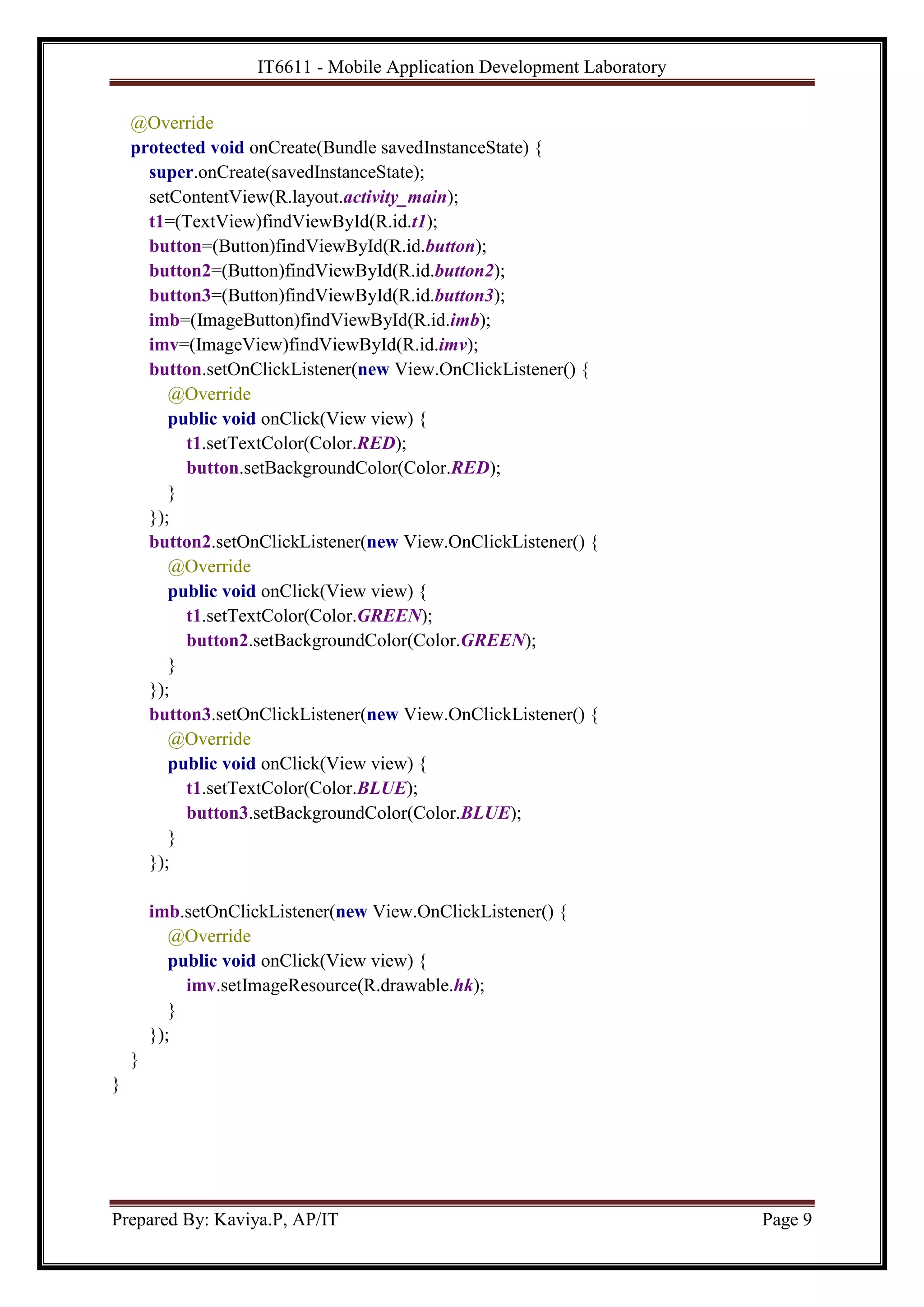It6611 mobile application development lab manual pdf