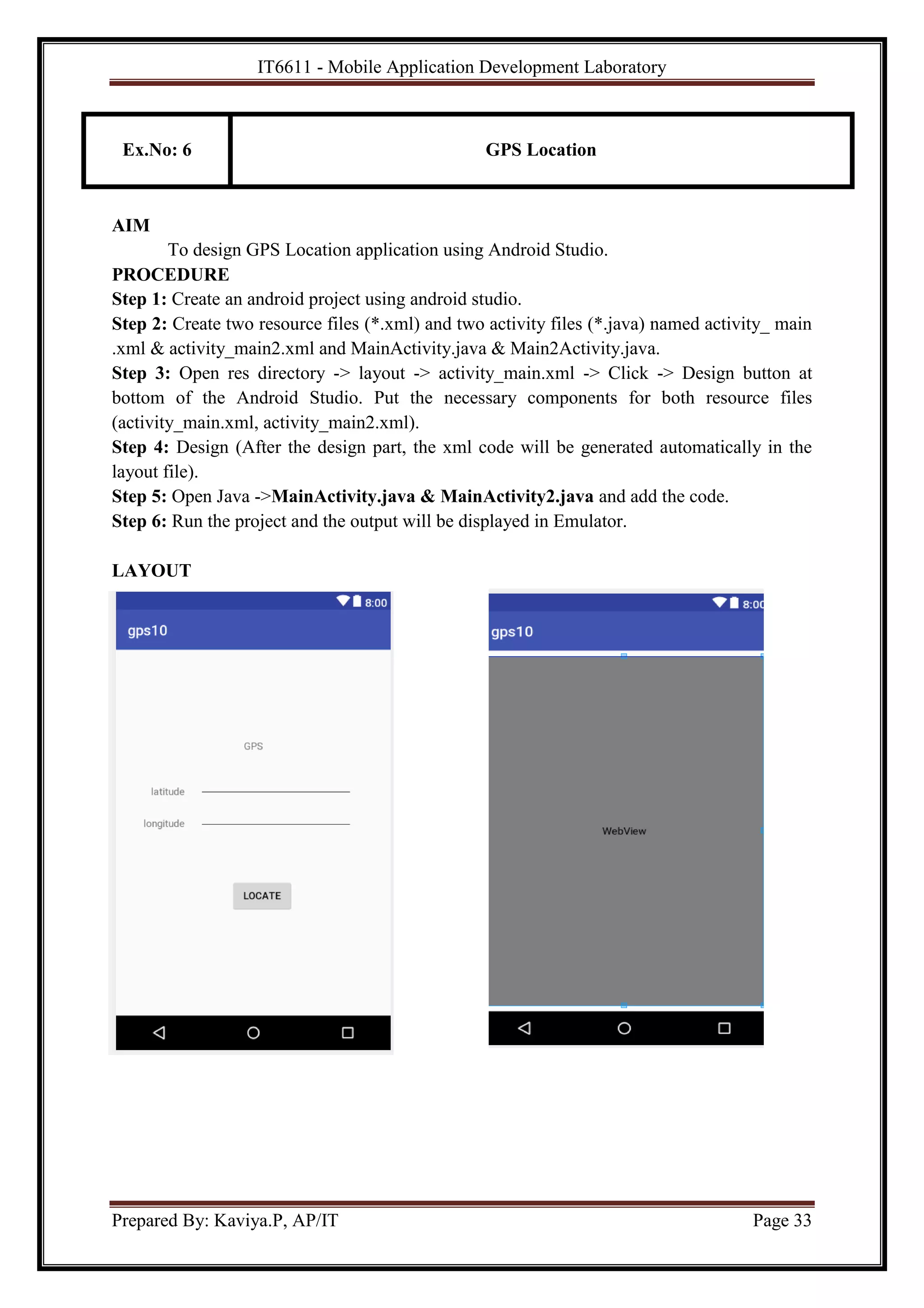 It6611 mobile application development lab manual pdf