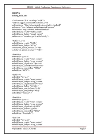 IT6611 Mobile Application Development Lab Manual | PDF