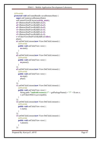 IT6611 Mobile Application Development Lab Manual | PDF