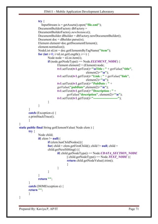 IT6611 Mobile Application Development Lab Manual | PDF