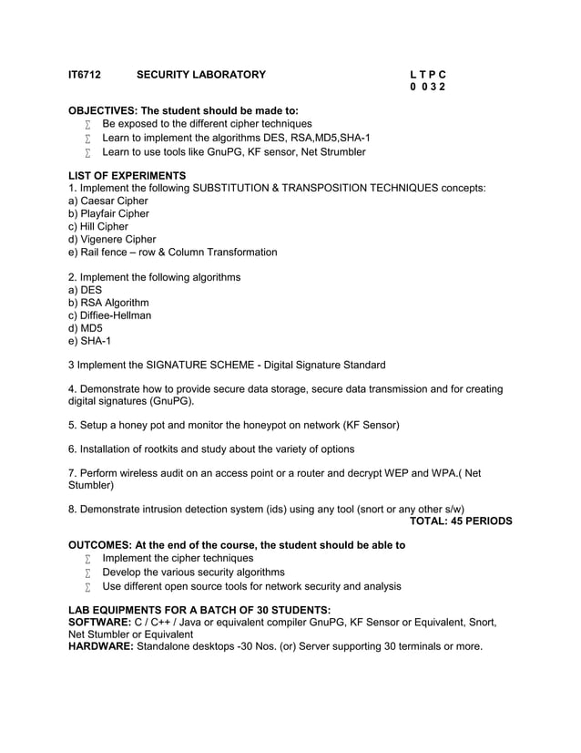 IT6712 lab manual PDF
