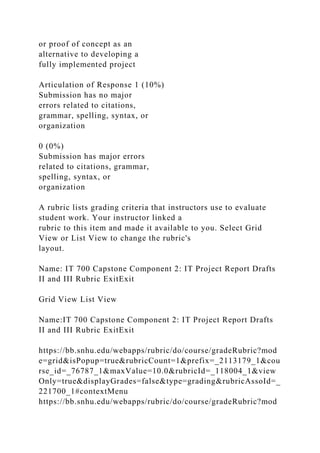 IT 700 Capstone Component 2 IT Project Report Guidelines a.docx