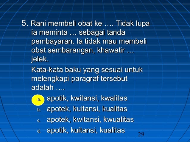 Kata Baku Kata Tdk Baku