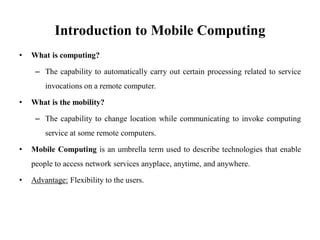 IT8602 Mobile Communication - Unit I Introduction | PDF