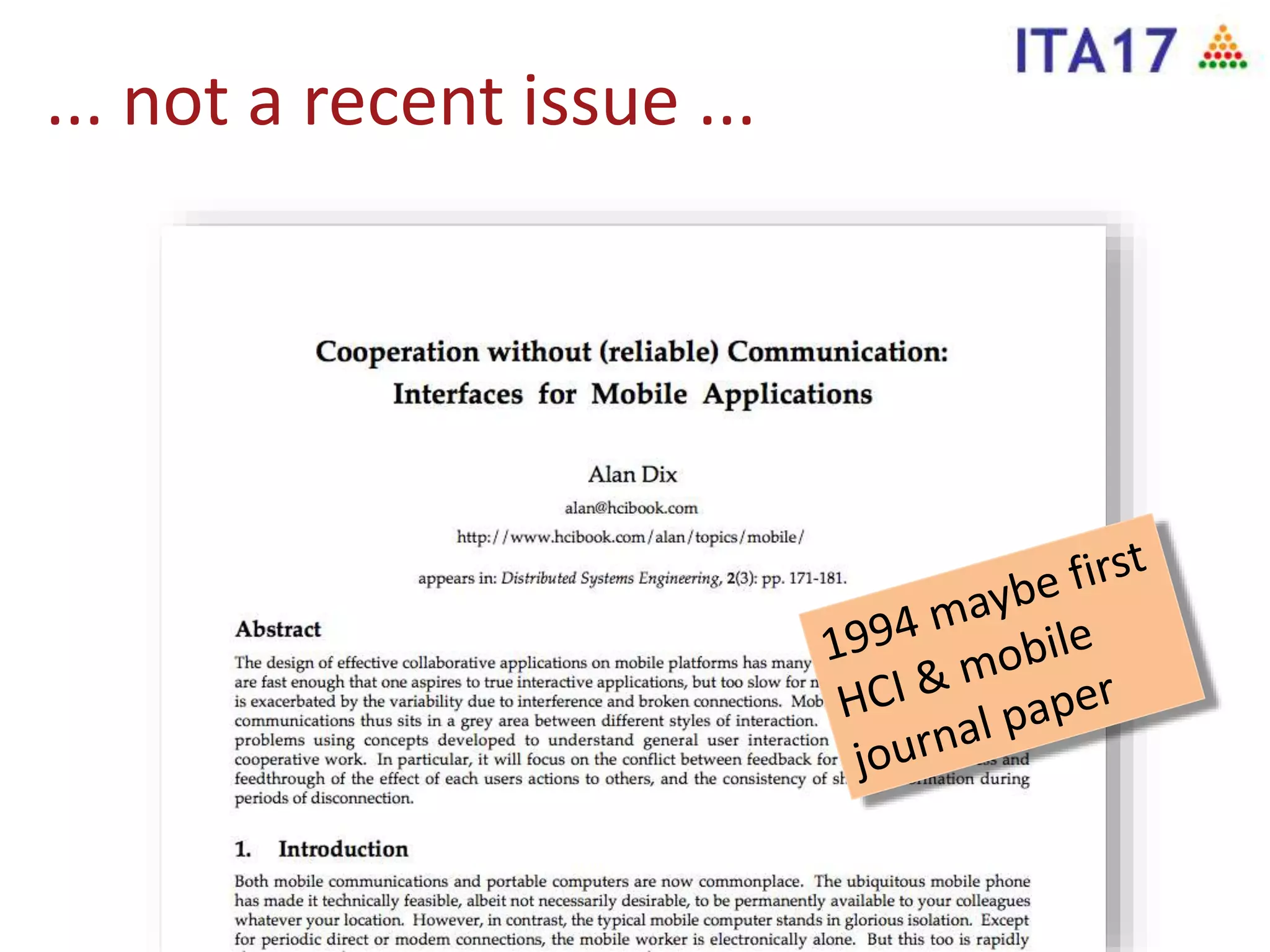 ... not a recent issue ...
 