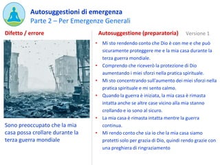 Parte 2 – Per Emergenze Generali
Autosuggestioni di emergenza
Sono preoccupato che la mia
casa possa crollare durante la
t...