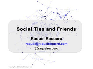 Social Ties and Friends

     Raquel Recuero
   raquel@raquelrecuero.com
         @raquelrecuero
 