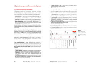Agende Digitali Regionali Telecom Italia Dicembre 2013 Agende Digitali Regionali Telecom Italia Dicembre 201318   19
4. La salute e l’istruzione di base,	 in	 mancanza	 dei	 quali	 risulta	 difficile	 migliorare	 la	
produttività e accrescere lo sviluppo economico;
 Efficiency Enhancers:
5. L’elevato livello di istruzione e la formazione sono fondamentali per trasferire maggior
valore aggiunto ai prodotti e ai servizi e per mantenere il vantaggio competitivo nel tempo;
6. L’efficienza	del	mercato, che consente al Paese di produrre il giusto mix di prodotti e servizi
in	grado	di	soddisfare	la	domanda	(la	“maturità”	del	consumatore	è	un	fattore	decisivo	di	
stimolo verso il miglioramento continuo del mercato);
7. Un mercato del lavoro	 efficiente	 e	 flessibile,	 che	 favorisce	 un	 incontro	 equilibrato	 tra	
domanda e offerta di lavoro e migliora la capacità di un Paese di rispondere ai cambiamenti
macroeconomici globali;
8. Il settore finanziario, di fondamentale importanza per dare equilibrio all’intero sistema e
per garantire agli investitori privati un valido business climate;
9. L’ICT, sempre più indispensabile in un mondo globalizzato ed altamente competitivo per
garantire il diffondersi della conoscenza;
10. La dimensione complessiva del mercato (comprendente anche le esportazioni), che
determina la possibilità di raggiungere economie di scala;
 Innovation and Sophistication Factors
11. La sofisticazione del business, che si evince dal sistema di relazioni d’affari nel suo insieme
(presenza di cluster produttivi, etc.) e dalle aziende più virtuose che lo compongono;
12. L’innovazione tecnologica, essenziale per generare valore e aumentare la produttività e il
processo di crescita di un Paese.
6	
  Libro Bianco Ð AGENDE DIGITALI REGIONALI 2013
102
25
101
26
42
87
137
124
37
10
27
38
0
25
50
75
100
125
150
175
Institutions
Infrastructure
Macroeconomicenvironmrnt
Healthandprimaryeducation
Highereducationandtraining
Goodsmarketefficiency
Labormarketefficiency
Financialmarketdevelopment
Technologicalreadiness
Marketsize
Businesssophistication
Innovation
Fonte:	
  World	
  Economic	
  Forum,	
  2013	
  
ITALIA
49
Figura 5 Ð Global Competitiveness Index: lÕ Italia rispetto ai 148 Paesi analizzati
Figura 5 
Global Competitiveness
Index: l’Italia rispetto ai 148
Paesi analizzati
Fonte: World Economic Forum,
2013
1. I piani europei per l’economia digitale
1.1 L’ICT per la crescita, l’innovazione e la competitività
Le tecnologie dell’informazione e della comunicazione (ICT, Information and Communication
Technologies) hanno un impatto sempre più rilevante sui differenziali nei tassi di crescita e
sull’accelerazione della produttività delle economie più virtuose nell’ultimo decennio. L’OCSE
(Organizzazione per la Cooperazione e lo Sviluppo Economico) sostiene, ad esempio, che esistono
tre	canali	principali	attraverso	i	quali	l’ICT	influenza	la	produttività	e	la	crescita	di	un	Paese:
 Effetto produzione: è un impatto sul settore che produce queste stesse tecnologie e che,
con	un’accelerazione	della	produttività,	diventa	più	efficiente	del	resto	dell’economia	e	
tende ad aumentare la produttività media del sistema;
 Effetto utilizzo: le imprese degli altri settori, dotandosi di tecnologie digitali, aumentano lo
stock di capitale per addetto, facendo crescere, di conseguenza, la produttività del lavoro;
 Effetto produttività totale: l’adozione di nuove tecnologie, migliorando il modo in cui le
aziende combinano i fattori produttivi, ha un effetto di ricaduta sulla produttività totale dei
fattori, grazie agli effetti di un loro migliore utilizzo.
L’innovazione tecnologica è un fattore determinante per lo sviluppo economico e sociale: la
banda larga in particolare, con la possibilità di fare accedere il maggior numero di persone a
un sistema di informazioni evoluto, è diventata essa stessa sinonimo di crescita economica ed
inclusione sociale.
L’analisi del ruolo dell’ICT sullo sviluppo economico dimostra infatti che questi investimenti
hanno	significative	ripercussioni	sulla	crescita	di	un	Paese.	Tali	effetti,	tuttavia,	si	manifestano	
solo	quando	agli	investimenti	in	infrastrutture	si	affiancano	quelli	per	lo	sviluppo	degli	assets	
complementari, come la formazione e la riorganizzazione dei processi che l’ICT, come tecnologia
abilitante, richiede per dispiegare a pieno i propri effetti. In questo senso, gli interventi per
l’alfabetizzazione	 digitale	 dei	 cittadini	 rendono	 ancor	 più	 penetrante	 ed	 efficace	 l’impatto	
economico positivo degli investimenti in nuove tecnologie ICT.
Numerosi	 sono	 gli	 indicatori	 proposti	 da	 autorità	 e	 istituti	 di	 ricerca,	 al	 fine	 di	 misurare	 le	
performance economiche dei vari Paesi ed evidenziare il contributo dell’ICT alla crescita
economica, all’innovazione ed alla competitività.
Il Global Competitiveness Index, ad esempio, misura diversi aspetti microeconomici e
macroeconomici di 148 Paesi per determinarne il livello competitivo. La competitività è intesa
come un sistema di istituzioni, politiche e fattori che determinano la produttività di un Paese.
La	classifica	internazionale	è	stilata	dal	World Economic Forum tenendo in considerazione 12
fattori di competitività, raggruppati in 3 sotto indicatori, nonché un sondaggio d’opinione tra
gli imprenditori:
 Basic Requirements
1. Il contesto istituzionale, che rappresenta lo scenario legale e amministrativo all’interno
del quale cittadini, imprese e istituzioni pubbliche interagiscono per creare ricchezza;
2. Le infrastrutture, fondamentali per ridurre i costi e i tempi di spostamento delle merci
e delle persone, per integrare i sistemi produttivi, per garantire la circolazione delle
informazioni;
3. Il quadro macroeconomico di riferimento, di vitale importanza per le imprese che possono
ben operare solo in presenza di tassi di interesse non troppo elevati, debito pubblico e
inflazione	sotto	controllo,	politica	fiscale	equilibrata;
 