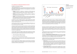Agende Digitali Regionali Telecom Italia Dicembre 2013 Agende Digitali Regionali Telecom Italia Dicembre 201366   67
2.5. Le politiche per lo sviluppo delle infrastrutture e dei servizi
Le politiche per la banda larga e ultra larga
Il Piano Nazionale Banda Larga, avviato dal Ministero dello Sviluppo Economico nel 2009, si
pone l’obiettivo di consentire a tutta la popolazione italiana di potersi dotare di una connessione
a	banda	larga	ad	almeno	2	Mbps,	ricorrendo	ad	un	mix	di	tecnologie	fisse	e	mobili,	secondo	le	
seguenti tre tipologie di interventi:
 Tipologia A: realizzazione di infrastrutture di backhauling, di proprietà pubblica, per
il collegamento delle aree in digital divide, e successiva messa a disposizione delle
infrastrutture realizzate agli operatori di telecomunicazioni a condizioni di mercato;
 Tipologia B:	 finanziamento	 di	 progetti	 di	 investimento,	 presentati	 da	 operatori	 di	
telecomunicazioni, per la diffusione dei servizi a banda larga nelle aree in digital divide,
con particolare riferimento alla rete di accesso;
 Tipologia C: fornire sostegno agli utenti (pubbliche amministrazioni, imprese e popolazioni
rurali), per l’acquisto di terminali di utente nelle aree rurali e marginali, dove condizioni
geomorfologiche	particolarmente	difficili	e/o	la	bassissima	densità	di	popolazione	rendono	
gli investimenti infrastrutturali scarsamente sostenibili economicamente.
La realizzazione del piano è portata avanti grazie a risorse del Ministero dello Sviluppo
Economico, a fondi comunitari FEASR destinati allo sviluppo broadband nelle aree rurali e
a fondi che le Regioni hanno messo a disposizione del Ministero dello Sviluppo Economico,
attraverso la stipula di appositi accordi.
L’attuazione	del	Piano	Nazionale	per	la	Banda	Larga	è	stata	affidata	ad	Infratel	Italia,	che	nel	
biennio	2009-2010	ha	avviato	i	primi	interventi,	a	seguito	della	definizione	di	appositi	accordi	
per lo sviluppo della banda larga con le Regioni.
L’intervento di Infratel Italia si concentra sulla rete di backhauling, e consiste nella realizzazione
di	infrastrutture	passive,	costituite	da	cavidotti	e	fibra	spenta,	da	mettere	a	disposizione	degli	
operatori, laddove le condizioni della domanda non garantiscono la remunerazione di breve e
medio periodo degli investimenti privati per consentire l’attivazione dei servizi di connettività a
banda larga rivolti ai cittadini e alle imprese. In aggiunta agli interventi di implementazione di
reti	in	fibra	ottica	per	l’abbattimento	del	digital	divide,	sono	previsti	anche	interventi	di	copertura	
del	territorio	con	tecnologie	wireless.	
In sintesi, ad agosto 2013 sono stati raggiunti i seguenti risultati, considerando nel complesso
le	attività	relative	al	programma	finanziato	dal	Ministero	dello	Sviluppo	Economico	e	quelle	
finanziate	da	fondi	regionali,	nell’ambito	degli	Accordi	istituzionali	tra	Ministero	e	Regioni:
 1.464	centrali	telefoniche	collegate	in	fibra	ottica;
 8.723	km	di	infrastrutture	in	fibra	ottica	realizzate;
 328 milioni di euro investiti nella realizzazione delle opere.
L’attività di Infratel Italia per il 2013-2014 prevede il proseguimento delle attività per giungere
all’azzeramento	del	digital	divide,	facendo	ricorso	a	tutte	le	tecnologie	disponibili:	fibra	ottica,	
rame,	wireless,	mobile,	satellite.
A	tal	fine,	sono	state	messe	a	disposizione	risorse	per	circa	370	milioni	di	euro	secondo	la	
ripartizione	 regionale	 riportata	 nella	 figura	 seguente,	 da	 parte	 del	 Ministero	 dello	 Sviluppo	
Economico, delle Regioni o nell’ambito della quota del Piano di Azione Coesione destinata al
completamento del piano nazionale banda larga.
42	
  Libro Bianco Ð AGENDE DIGITALI REGIONALI 2013
Figura 43 Ð Le risorse per la chiusura del digital divide in Italia (Mln €)
Fonte:	
  Ministero	
  dello	
  Sviluppo	
  Economico,	
  2013	
  
0
20
40
60
80
100 MISE Regioni Piano Azione Coesione
Mln €
40%
52%
8%
370
Mln €
Il Ministero dello Sviluppo Economico, inoltre, con l’obiettivo di promuovere l’innovazione
digitale nelle piccole e medie imprese e incrementare la competitività del sistema economico,
sostenendone gli investimenti in tecnologie digitali, ha stipulato un Accordo con Unioncamere
che prevede da un lato interventi di sostegno alla domanda, in forma di incentivi alle PMI (anche
in forma di voucher) per promuovere la diffusione delle tecnologie digitali e l’uso di strumenti
avanzati di ICT, dall’altro attività di divulgazione per stimolare una maggior consapevolezza sui
temi dell’innovazione digitale da parte del mondo imprenditoriale.
D’altro canto, per stimolare la realizzazione delle infrastrutture a banda ultra larga, il Ministero
dello Sviluppo Economico ha avviato un progetto per dare attuazione agli obiettivi sui servizi
broadband	evoluti	fissati	dall’Agenda	Digitale	Europea,	che	richiedono	di	assicurare	entro	il	
2020	una	copertura	ad	almeno	30	Mbps	a	tutti	i	cittadini	europei,	con	almeno	il	50%	delle	
famiglie europee che sottoscrivano un abbonamento a Internet con banda superiore a 100
Mbps.
Il progetto nazionale è stato avviato a partire dalle regioni del Sud, con particolare riguardo alle
aree a fallimento di mercato, con interventi quindi in non sovrapposizione con quelli previsti
dagli operatori privati di telecomunicazione.
In particolare, il Progetto Strategico per la Banda Ultra Larga prevede interventi per il cablaggio
in	fibra	ottica,	con	l’utilizzo	di	fondi	pubblici	come	leva	per	accelerare	gli	investimenti	privati,	
prioritariamente indirizzati ad aree maggiormente popolate, aree industriali strategiche, scuole,
strutture sanitarie, tribunali e aree strategiche per favorire la banda larga mobile.
Il	progetto	intende	definire	un	quadro	di	riferimento	per	gli	enti	locali	che	decidano	di	investire	in	
infrastrutture di rete a banda ultra larga, illustrandone i possibili modelli di intervento, mutuati
dall’esperienza del Piano Nazionale Banda Larga:
1. Modalità diretta. Con questa modalità il Governo si fa carico totalmente degli oneri per
la realizzazione delle opere primarie di accesso (cavidotti e posa di cavi in rete di accesso
primaria e secondaria) e della connessione delle sedi della Pubblica Amministrazione
(scuole, strutture sanitarie, tribunali, etc.). La rete rimarrà di proprietà pubblica e la sua
gestione verrà demandata a un soggetto concessionario che si occuperà di cedere i diritti
d’uso	 delle	 infrastrutture	 realizzate	 agli	 operatori	 TLC	 che	 collegheranno	 i	 clienti	 finali	
offrendo i servizi di connettività;
2. Partnership Pubblico Privata. Con la partnership diretta tra soggetto pubblico e operatori
è possibile ampliare il volume totale degli investimenti, attraverso l’apporto dei privati,
selezionati tramite gara pubblica, che co-investano per la realizzazione delle infrastrutture
Figura 43
Le risorse per la chiusura del
digital divide in Italia (Mln €)
Fonte: Ministero dello Sviluppo
Economico, 2013
 