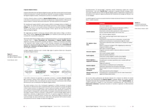 Agende Digitali Regionali Telecom Italia Dicembre 2013 Agende Digitali Regionali Telecom Italia Dicembre 20138   9
Successivamente,	con	decreto-legge	n.	69/2013,	recante	“disposizioni	urgenti	per	il	rilancio	
dell’economia”,	noto	come	“Decreto Fare”,	pubblicato	in	Gazzetta	Ufficiale	nel	giugno	2013,	
sono	state	introdotte	alcune	novità	sull’Agenda	Digitale	Italiana,	ridefinendone	la	governance	e	
prevedendo che la cabina di regia sia presieduta dal Presidente del Consiglio dei Ministri o da
un suo delegato.
La tabella seguente riporta le principali tematiche trattate dal decreto Crescita 2.0 e dal Decreto
Fare e i relativi contenuti.
Ad	 un	 anno	 dalla	 pubblicazione	 del	 Decreto	 Crescita	 2.0,	 il	 Governo	 ha	 definito	 tre	 priorità	
per dare avvio all’attuazione dell’Agenda Digitale: l’Anagrafe digitale, per rendere operativa
l’Anagrafe Nazionale della Popolazione Residente (ANPR) entro il 2014, l’Identità digitale, per
rendere	disponibile	ai	cittadini	un	unico	strumento	di	identificazione	per	i	servizi	on-line,	la	
Fatturazione elettronica,	 importante	 strumento	 di	 controllo	 di	 gestione	 ed	 efficientamento	
della spesa.
Aree Contenuti
Identità digitale
Documento digitale unico
Anagrafe Nazionale della Popolazione Residente (ANPR) e
interoperabilità	anagrafi	di	rilevanza	nazionale
Censimento continuo della popolazione e delle abitazioni e
Archivio nazionale delle strade e dei numeri civici
PEC - Domicilio digitale cittadino
PEC - indice nazionale degli indirizzi delle imprese e dei
professionisti
P.A. digitale e Open
Data
Trasmissione di documenti per via telematica, contratti della
pubblica amministrazione e conservazione degli atti notarili
Trasmissione	telematica	delle	certificazioni	di	malattia	nel	settore	
pubblico
Sistemi di trasporto intelligenti (ITS) e Bigliettazione elettronica
Trasporto Pubblico Locale
Open data e inclusione digitale
Istruzione digitale
Anagrafe nazionale studenti e fascicolo elettronico studente
universitario
Libri e centri scolastici digitali
Sanità digitale
Fascicolo sanitario elettronico
Prescrizione medica digitale e cartella clinica digitale
Divario digitale e
pagamenti elettronici
Completamento Piano Nazionale per la Banda Larga
Semplificazioni	normative	(specifiche	scavi,	accesso	edifici	per	
posa	fibra)
Pagamenti elettronici
Giustizia digitale
Comunicazioni	e	notificazioni	per	via	telematica
Notificazioni	telematiche	per	procedure	fallimentari
R&I e Comunità
intelligenti
Grandi progetti di ricerca e innovazione in sinergia con Horizon
2020
Piano Nazionale Comunità intelligenti
Ulteriori misure per la
crescita
Consolidamento e razionalizzazione dei siti e delle infrastrutture
digitali del Paese (Data Center)
Tabella 2
I contenuti del Decreto
Crescita 2.0/Decreto Fare
Fonte: Governo Italiano, 2013
L’Agenda Digitale Italiana
A	seguito	della	definizione	dell’Agenda	Digitale	Europea,	ogni	Stato	membro	dell’Unione	Europea	
è tenuto ad analizzare il contesto nazionale per elaborare una propria strategia di recepimento
dell’Agenda Digitale Europea, individuando le priorità e le modalità di intervento.
A	tal	fine	il	Governo	italiano	ha	definito	l’Agenda Digitale Italiana, per alimentare l’innovazione
e	stimolare	la	crescita	economica,	incentivare	la	trasparenza,	la	responsabilità	e	l’efficienza	del	
settore pubblico, rendendo liberamente disponibili i dati delle pubbliche amministrazioni.
Per	rispettare	gli	impegni	stabiliti	in	sede	europea	e	definire	la	strategia	italiana	sul	digitale,	nel	
marzo 2012, con decreto del Ministro dello Sviluppo Economico, è stata istituita una Cabina
di Regia, per riunire in un’unica sede le diverse competenze di attuazione dell’Agenda Digitale
Italiana. In tale ambito sono stati creati sei gruppi di lavoro, ognuno dei quali cura alcuni dei
target dell’Agenda Digitale.
Per	raggiungere	gli	obiettivi	e	attuare	gli	interventi	definiti	dalla	Cabina	di	Regia,	nel	2012	è	
stata, inoltre, istituita l’Agenzia per l’Italia digitale, con l’obiettivo di promuovere gli interventi
in ambito ICT e monitorarne l’attuazione.
Nell’ambito della Cabina di Regia è stato successivamente istituito, con decreto-legge 69/2013
(“Decreto	 Fare”),	 il	 Tavolo Permanente per l’innovazione e l’Agenda Digitale Italiana,
organismo consultivo permanente composto da esperti in materia di innovazione tecnologica
e da esponenti delle imprese private e delle università, presieduto dal Commissario del
Governo per l’attuazione dell’Agenda Digitale (Francesco Caio), posto a capo di una struttura di
missione per l’attuazione dell’Agenda Digitale appositamente istituita presso la Presidenza
del Consiglio dei Ministri.
La	figura	 seguente	sintetizza	 ruoli	 e	compiti	 degli	organi	di	 governo	istituiti	 per	l’attuazione	
dell’Agenda Digitale Italiana.
A	fine	2012	il	Governo	ha	approvato	un	pacchetto	normativo,	il	cosiddetto	Decreto Crescita
2.0, contenente “Ulteriori misure urgenti per la crescita del Paese”, convertito nella Legge n.
221 del 17 dicembre 2012, che racchiude una serie di misure di incentivazione dello sviluppo
dell’economia e per la realizzazione dell’Agenda Digitale Italiana.
Tali norme puntano a far sì che l’innovazione rappresenti un fattore strutturale di crescita
sostenibile e di rafforzamento della competitività delle imprese, attraverso lo sviluppo del digitale
in alcuni settori prioritari e le disposizioni in tema di start-up innovative, per favorire lo sviluppo
di un sistema economico-sociale basato sulla condivisione delle informazioni pubbliche, su
standard aperti e interoperabili, sulla possibilità di sviluppare imprenditorialità facendo leva su
tecnologia e attività di Ricerca e Sviluppo, e diffondendo le nuove tecnologie digitali presso la
popolazione, attraverso la digitalizzazione della P.A. e la spinta al pagamento elettronico. Le
misure contenute nel Decreto toccano numerosi temi: dall’identità digitale all’adozione delle
nuove tecnologie nel campo dell’istruzione, della salute, della giustizia, dell’inclusione sociale,
all’accelerazione del loro impiego nel settore dei pagamenti.
3	
  Libro Bianco Ð AGENDE DIGITALI REGIONALI 2013
Agenzia
per lÕ Italia Digitale
Garantisce lo sviluppo dei temi
dell'Agenda Digitale Italiana
Coordina le iniziative per
lÕ erogazione dei servizi in rete
della PA a cittadini e imprese 
Istituita con DL Sviluppo 2012
del 15 giugno 2012
Cabina
di Regia
Articolata in 6 gruppi di
lavoro sui principali target
dellÕ Agenda Digitale
Entro 90 giorni deve presentare un
quadro di norme, programmi avviati,
stato dÕ avanzamento e risorse
disponibili per lÕ Agenda Digitale
Istituita con Decreto MISE
il 1¡ marzo 2012
Rivitalizzata dal DL Ç FareÈ del
15 giugno 2013
Tavolo permanente
per lÕ innovazione e
lÕ ADI
Struttura di Missione
della Presidenza del
Consiglio
Commissario del
Governo per
lÕ attuazione dellÕ ADI
Figura 2, 40 Ð Gli organi di governo dellÕ Agenda Digitale Italiana
Fonte:	
  Between,	
  2013	
  
Figura 2
Gli organi di governo
dell’Agenda Digitale Italiana
Fonte: Between, 2013
 