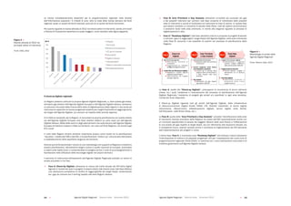 Agende Digitali Regionali Telecom Italia Dicembre 2013 Agende Digitali Regionali Telecom Italia Dicembre 201314   15
 Fase B: Aree Prioritarie e Gap Analysis; attraverso un’analisi più puntuale dei gap
e dei possibili interventi per colmarli, tale fase consente di individuare delle possibili
aree di intervento e quindi di focalizzare ed indirizzare le linee di azione. In questa fase
può	essere	condotto	un	momento	di	ascolto	delle	filiere,	cioè	dei	sistemi	amministrativi	
o produttivi locali nelle aree prioritarie, in merito alle esigenze riguardo ai processi di
digitalizzazione in atto.
 Fase C: “Roadmap Digitale”;	tale	fase	identifica	indirizzi	e	proposte	di	progetti	finalizzati	
a	colmare	i	gap	e	a	raggiungere	i	target	fissati	dall’Agenda	Digitale,	nelle	aree	individuate	
nella	 Fase	 B,	 cercando	 il	 più	 possibile	 di	 inserirli	 nel	 processo	 di	 pianificazione	 della	
Regione.
La Fase A, quella del “Check-up Digitale”, presuppone la conoscenza di alcuni elementi
chiave,	 tra	 i	 quali	 l’esistenza	 e	 l’avanzamento	 del	 processo	 di	 pianificazione	 dell’Agenda	
Digitale	 Regionale,	 l’esistenza	 di	 progetti	 già	 avviati	 e/o	 pianificati	 in	 ogni	 area	 tematica,	
l’entità dei fondi disponibili.
Il Check-up Digitale riguarda tutti gli ambiti dell’Agenda Digitale, dalle infrastrutture
di telecomunicazione (Digital Divide, NGAN, LTE, Distretti Industriali), ai servizi digitali
(eCommerce, eGovernment, alfabetizzazione digitale, servizi digitali nella Sanità,
nell’Education, nelle Smart Cities, etc.).
La Fase B, quella delle “Aree Prioritarie e Gap Analysis”,	prevede	l’identificazione	delle	aree	
di intervento ritenute prioritarie dalla Regione tra quelle dell’ADI (eventualmente anche con
un	momento	approfondito	di	ascolto	dei	soggetti	rilevanti	delle	varie	filiere)	e	l’effettuazione	
di	una	analisi	dei	gap	rispetto	ai	target	fissati,	sia	con	riferimento	alla	situazione	attuale,	sia	
in prospettiva futura, avendo valutato anche il contributo al miglioramento dei KPI derivante
dall’implementazione dei progetti in corso.
L’ultima fase, Fase C, è incentrata sulla “Roadmap Digitale”	che	finalizza	il	lavoro	attraverso	
l’individuazione di indirizzi e di proposte progettuali utili per l’impostazione del nuovo ciclo di
programmazione regionale (2014-2020), in coerenza con i nuovi orientamenti comunitari e le
iniziative governative sull’Agenda Digitale Italiana.
5	
  Libro Bianco Ð AGENDE DIGITALI REGIONALI 2013
Figura 4, 96 Ð Metodologia di analisi delle Agende Digitali Regionali
1.  Benchmarking regionale
► Misurazione indicatori di
innovazione
► Focalizzazione su indicatori
dellÕ Agenda Digitale Europea
2.  Analisi Piani per lÕ innovazione digitale
► Mappatura rispetto Agenda
Digitale Europea/Italiana
► Identificazione dei progetti
strategici regionali
1.  Aree prioritarie di intervento
► Selezione delle aree prioritarie
di intervento
2.  Analisi esigenze delle filiere
amministrative e produttive
► Incontri per la raccolta delle
esigenze delle amministrazioni
e delle imprese nelle aree
prioritarie
3.  Gap Analysis
► Misurazione dei gap rispetto
agli obiettivi ADE/ADI
1.  Progetti di innovazione digitale
► Individuazione e selezione
possibili progetti allÕ interno
delle aree tematiche ADE/ADI
2.  Programmazione interventi
► Verifica fattibilitˆ progetti e
allineamento con le strutture
interne
3.  Road Map digitale
► Definizione contenuti e
tempistica della nuova
programmazione
ATTIVITË
nnchmarking regionalenchmarking regionale
Check-Up
Digitale
Fase A
rree prioritarie di interventoree prioritarie di intervento
Aree Prioritarie
e Gap Analysis
Fase B
PProgetti di innovazione digitaleProgetti di innovazione digitale
Road Map
Digitale
Fase C
Fonte:	
  Telecom	
  Italia,	
  2013	
  
Figura 4 
Metodologia di analisi delle
Agende Digitali Regionali
Fonte: Telecom Italia, 2013
Le risorse complessivamente disponibili per la programmazione regionale nella Società
dell’Informazione superano i 5 miliardi di euro: oltre la metà delle risorse derivano da fondi
regionali, quasi un quarto da fondi nazionali, poco più di un quinto da fondi comunitari.
Per quanto riguarda le risorse allocate al 2012 nei diversi settori di intervento, sanità, enti locali
e	Ricerca	&	Innovazione	assorbono	le	quote	maggiori,	come	riportato	nella	figura	seguente.	
4	
  Libro Bianco Ð AGENDE DIGITALI REGIONALI 2013
Figura 3, 89 Ð Risorse allocate al 2012 nei principali settori di intervento
Fonte:	
  CISIS,	
  2012	
  
0	
  
100	
  
200	
  
300	
  
400	
  
500	
  
600	
  
eHealth
Enti locali
Ricerca & Innovazione
ICT per le imprese
Infomobilitˆ
Digital inclusion
Interoperabilitˆ
Sistemi informativi territoriali
Dematerializzazione
Mln €
Il check-up digitale regionale
Le Regioni possono costruire la propria Agenda Digitale Regionale, o, dove questa già esista,
allinearla agli obiettivi dell’Agenda Digitale Europea e dell’Agenda Digitale Italiana, attraverso
un percorso che parte dalla misura dello stato di digitalizzazione della regione e che punta ad
indirizzare	le	capacità	e	le	risorse	progettuali	esistenti	per	meglio	finalizzarle	al	raggiungimento	
dei target dell’Agenda Digitale, pur sempre nel rispetto delle priorità regionali.
Vi	è	infatti	la	necessità,	per	le	Regioni,	di	raccordare	la	propria	pianificazione	con	quella	indotta	
sia	dall’Agenda	Digitale	Europea	(che	fissa	obiettivi	sfidanti	su	varie	aree)	sia	dall’Agenda	
Digitale Italiana. Molte delle azioni e degli adempimenti che scaturiscono dall’Agenda Digitale
Europea ed Italiana ricadono infatti sul territorio, non solo sull’Ente Regione, ma anche sugli
Enti Locali.
Il	ruolo	delle	Regioni	diviene	pertanto	importante	proprio	come	snodo	tra	la	pianificazione	
“top-down”	indotta	dall’ADE	e	dall’ADI,	e	la	pianificazione	“bottom-up”	che	proviene	dall’analisi	
e	soddisfacimento	delle	specifiche	esigenze	del	territorio.
Diventa quindi fondamentale l’utilizzo di una metodologia che supporti la Regione a rivedere la
propria	pianificazione,	allineandone	target	e	azioni	a	quelle	nazionali	ed	europee,	aiutandola	
a calarli sulle realtà locali, e consentendole di svolgere anche il ruolo di accompagnamento e
facilitazione nella diffusione delle tecnologie digitali nel proprio territorio.
Il percorso di costruzione/allineamento dell’Agenda Digitale Regionale prevede un lavoro di
analisi articolato in tre Fasi:
 Fase A: Check-Up Digitale; attraverso la misura del livello attuale dei KPI della Digital
Agenda e l’analisi dei piani e progetti in essere relativi alle diverse aree, tale fase effettua
una	valutazione	prospettica	di	verifica	di	raggiungibilità	dei	target	fissati,	evidenziando	
sia i gap da colmare sia il ranking rispetto alle altre Regioni italiane.
Figura 3 
Risorse allocate al 2012 nei
principali settori di intervento
Fonte: CISIS, 2012
 
