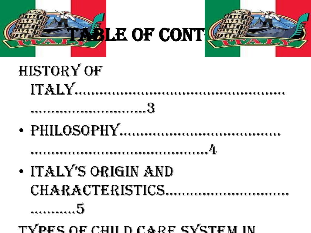 Italian child care from a global perspective
