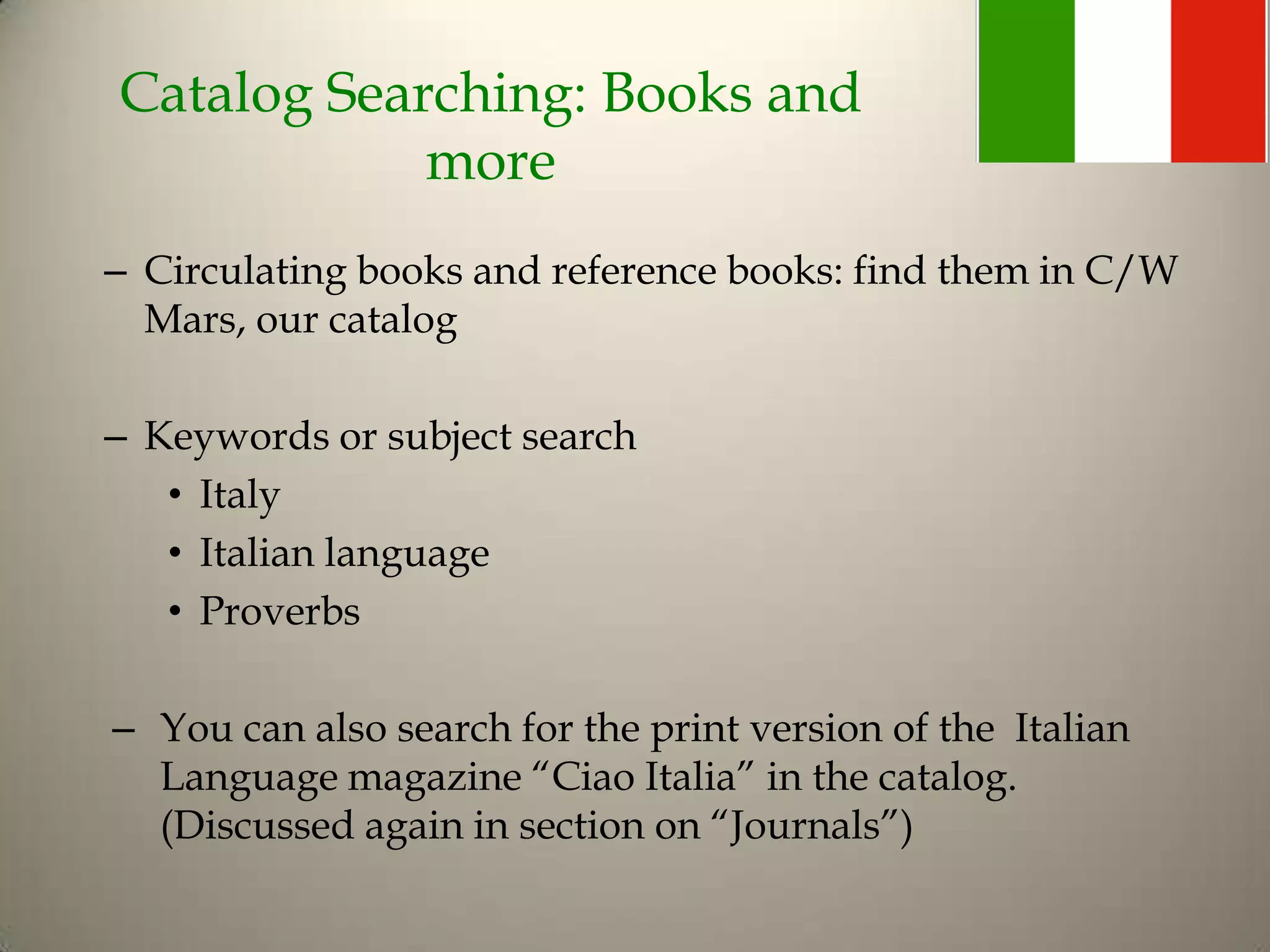 Italian class berard PPT