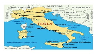 ABRUZZO
 Central part of Italy facing Adriatic sea.
 Seafood, chilli peppers, saffron, olive
oil,rosemary,garlic,etc
 A...