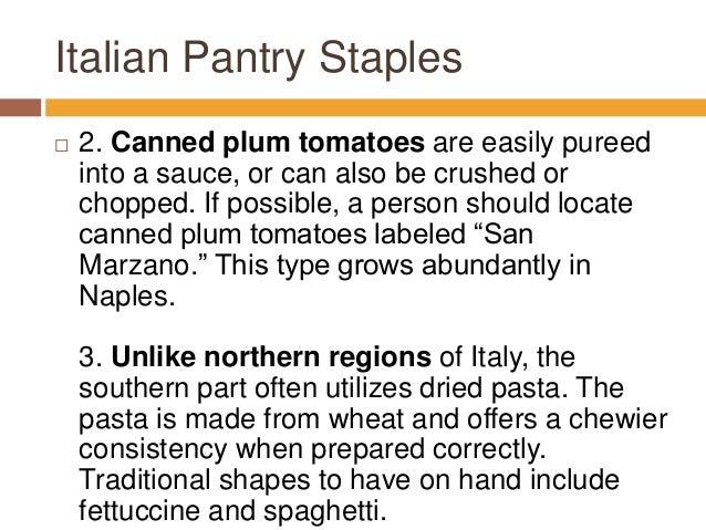 Italian Pantry Staples