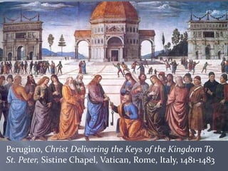 Perugino, Christ Delivering the Keys of the Kingdom To St. Peter, Sistine Chapel, Vatican, Rome, Italy, 1481-1483 