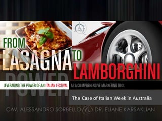 The Case of Italian Week in Australia
 