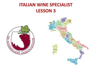 ITALIAN WINE SPECIALIST
LESSON 3
 