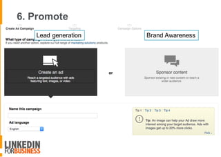 6. Promote
Nel libro si spiegano le peculiarità dei criteri di profiling
Brand AwarenessLead generation
 