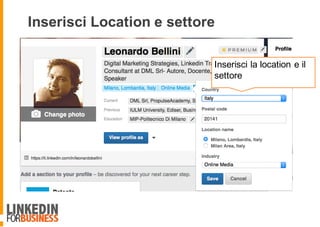 Inserisci la location e il
settore
Inserisci Location e settore
 
