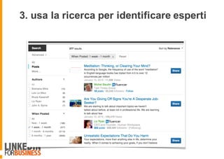 3. usa la ricerca per identificare esperti
8
 