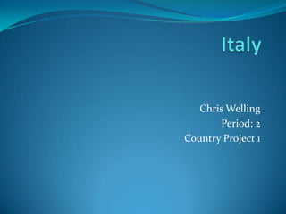 Chris Welling
       Period: 2
Country Project 1
 